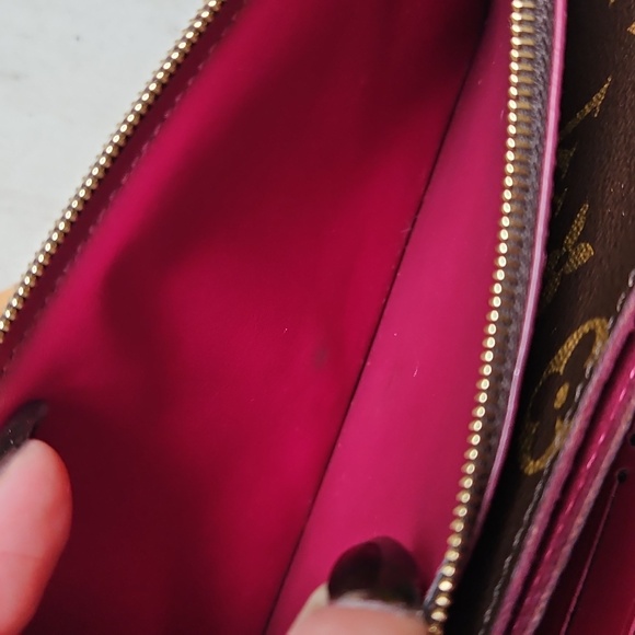 Louis Vuitton Monogram Portefeuille Flore Wallet Pink Leather Chain Insert - Picture 14 of 16